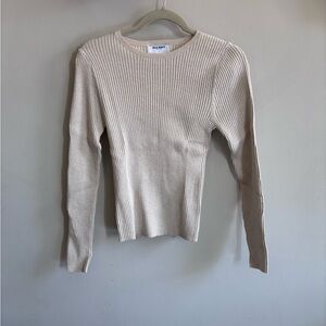 Old Navy Ribbed Tan and Gold Sweater